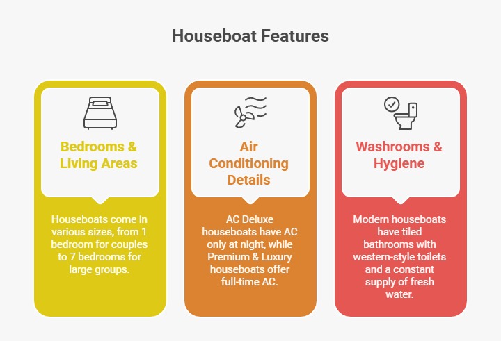 Inside a Kerala Houseboat – Rooms, AC & Facilities